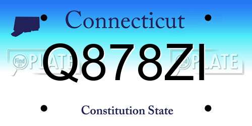 Q878ZI Connecticut License Plate