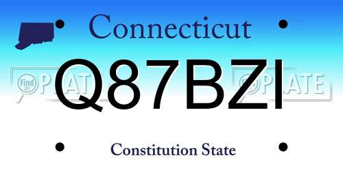 Q87BZI Connecticut License Plate