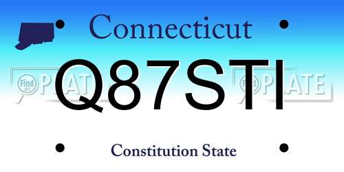 Q87STI Connecticut License Plate