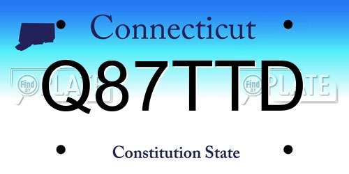 Q87TTD Connecticut License Plate