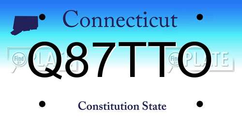 Q87TTO Connecticut License Plate