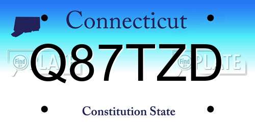 Q87TZD Connecticut License Plate
