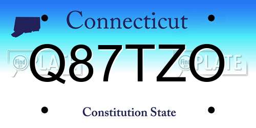 Q87TZO Connecticut License Plate