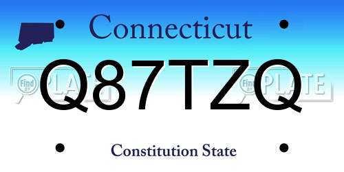 Q87TZQ Connecticut License Plate