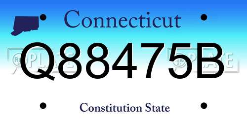 Q88475B Connecticut License Plate