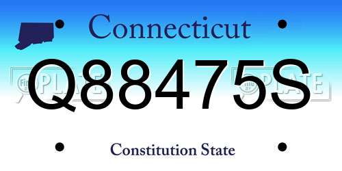 Q88475S Connecticut License Plate