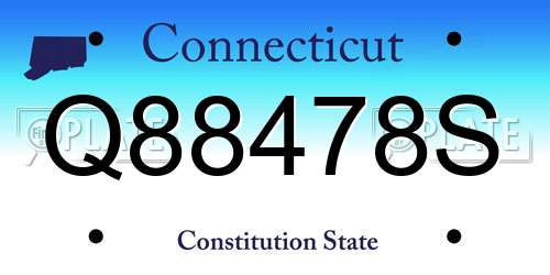 Q88478S Connecticut License Plate