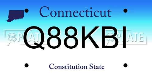 Q88KBI Connecticut License Plate