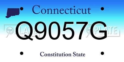 Q9057G Connecticut License Plate