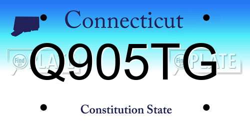 Q905TG Connecticut License Plate
