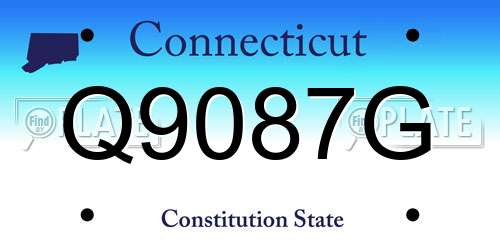 Q9087G Connecticut License Plate