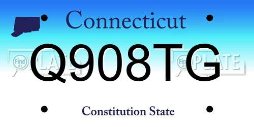 Q908TG Connecticut License Plate
