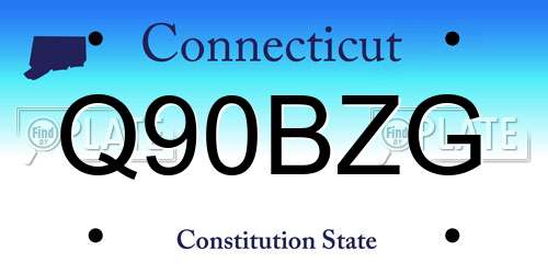 Q90BZG Connecticut License Plate