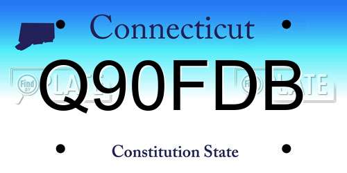 Q90FDB Connecticut License Plate