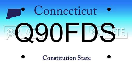 Q90FDS Connecticut License Plate