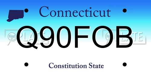 Q90FOB Connecticut License Plate