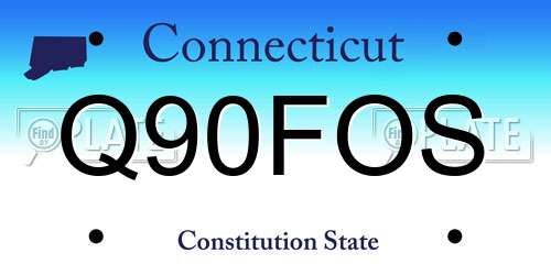 Q90FOS Connecticut License Plate