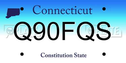 Q90FQS Connecticut License Plate