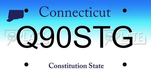 Q90STG Connecticut License Plate