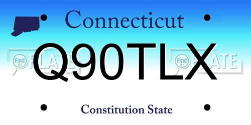 Q90TLX Connecticut License Plate