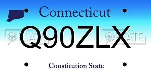 Q90ZLX Connecticut License Plate