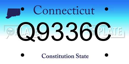 Q9336C Connecticut License Plate