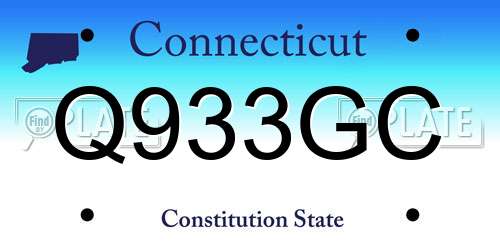 Q933GC Connecticut License Plate