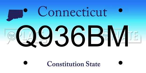 Q936BM Connecticut License Plate