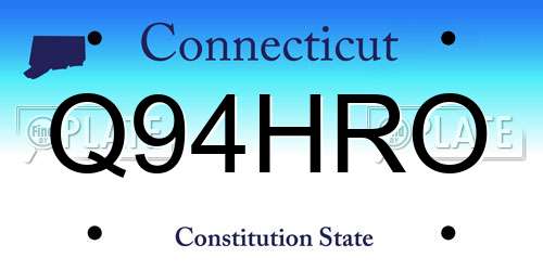 Q94HRO Connecticut License Plate