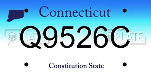 Q9526C Connecticut License Plate