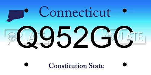 Q952GC Connecticut License Plate