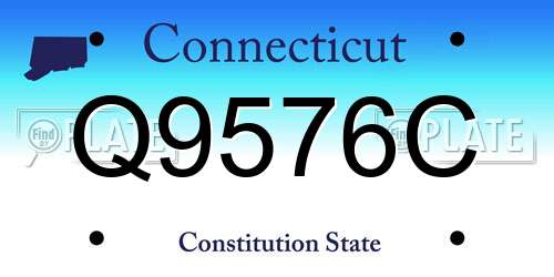 Q9576C Connecticut License Plate