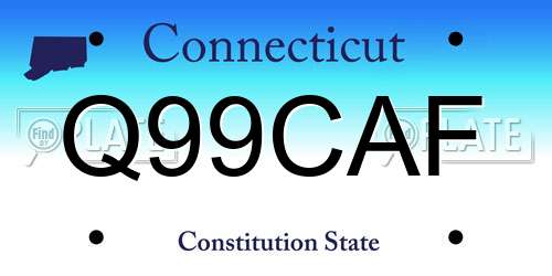 Q99CAF Connecticut License Plate
