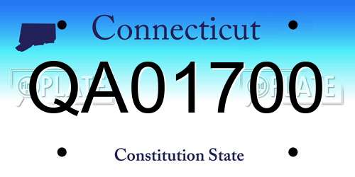 QA01700 Connecticut License Plate