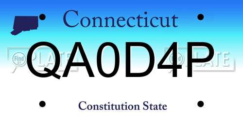 QA0D4P Connecticut License Plate
