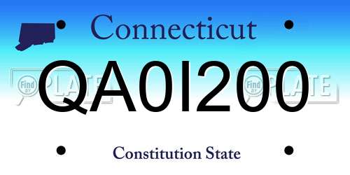 QA0I200 Connecticut License Plate