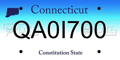 QA0I700 Connecticut License Plate