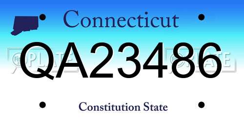 QA23486 Connecticut License Plate