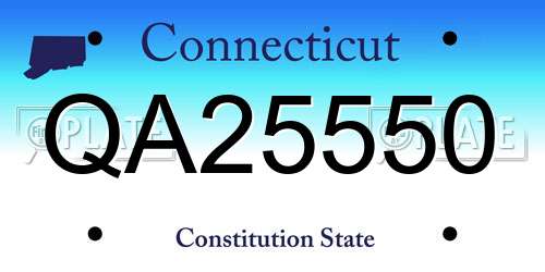 QA25550 Connecticut License Plate