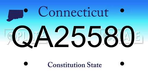 QA25580 Connecticut License Plate