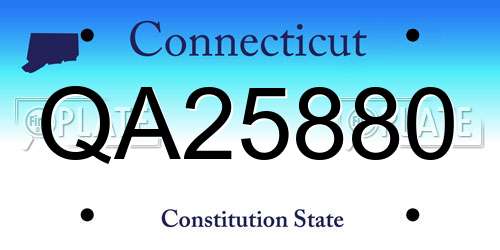 QA25880 Connecticut License Plate