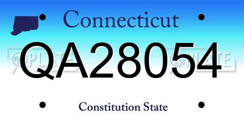 QA28054 Connecticut License Plate