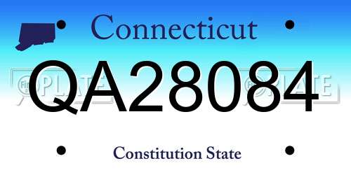 QA28084 Connecticut License Plate