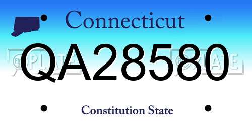 QA28580 Connecticut License Plate