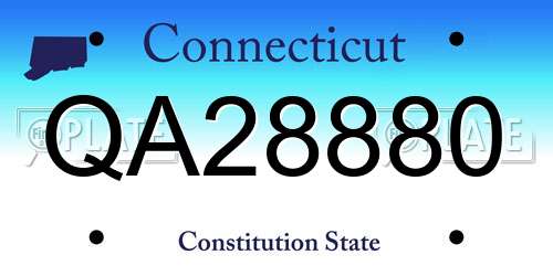 QA28880 Connecticut License Plate
