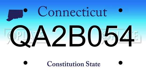 QA2B054 Connecticut License Plate