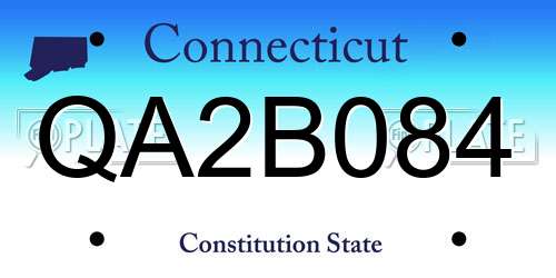 QA2B084 Connecticut License Plate