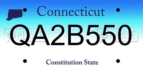 QA2B550 Connecticut License Plate