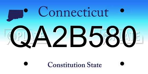 QA2B580 Connecticut License Plate