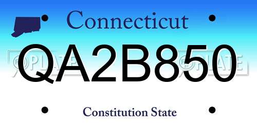 QA2B850 Connecticut License Plate
